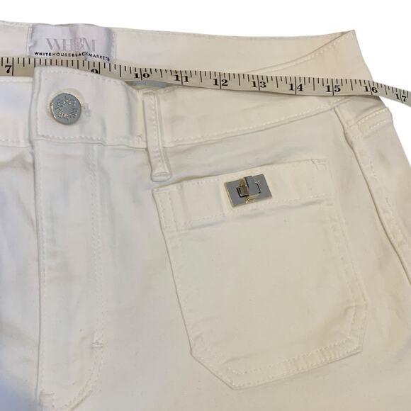 WHBM Jeans NWT Women's Size 10 Curvy White High-Rise Turnlock Skinny Flare - Picture 7 of 9